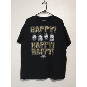 Duck Dynasty Happy Happy Happy Camo Graphic T-Shirt Black Size Large